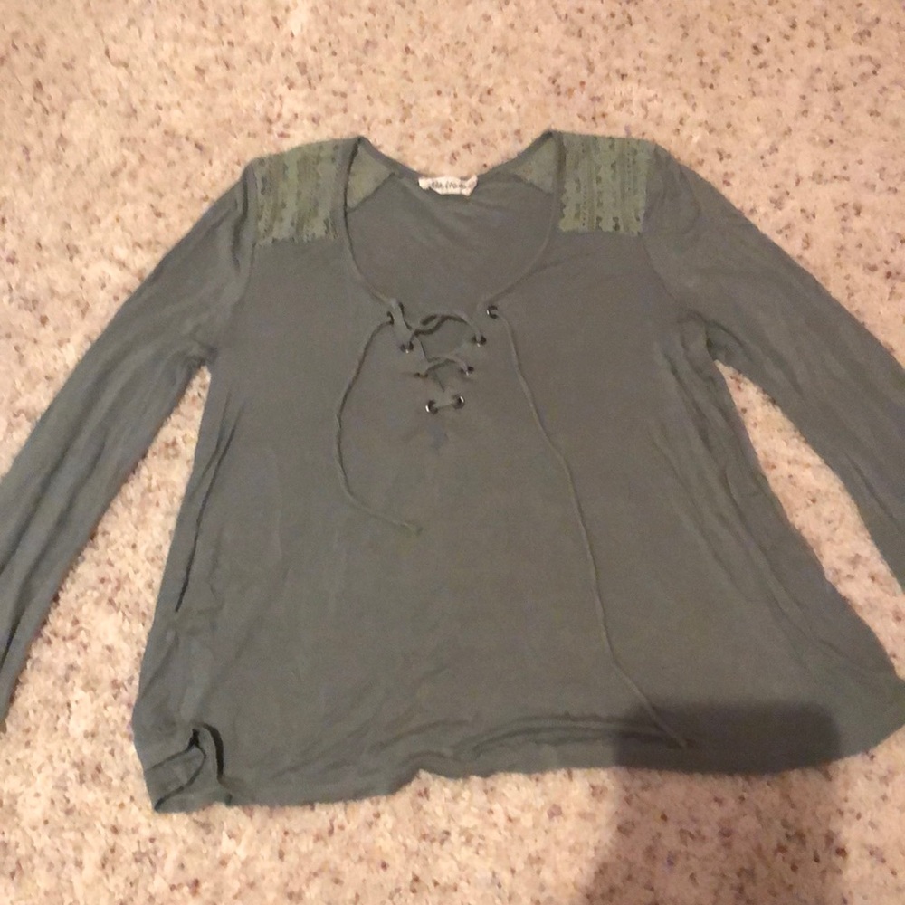 long sleeve criss cross tshirt